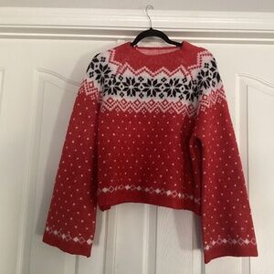 No Boundaries Women Sweater, Size XXL(20), Color Red, White, Black